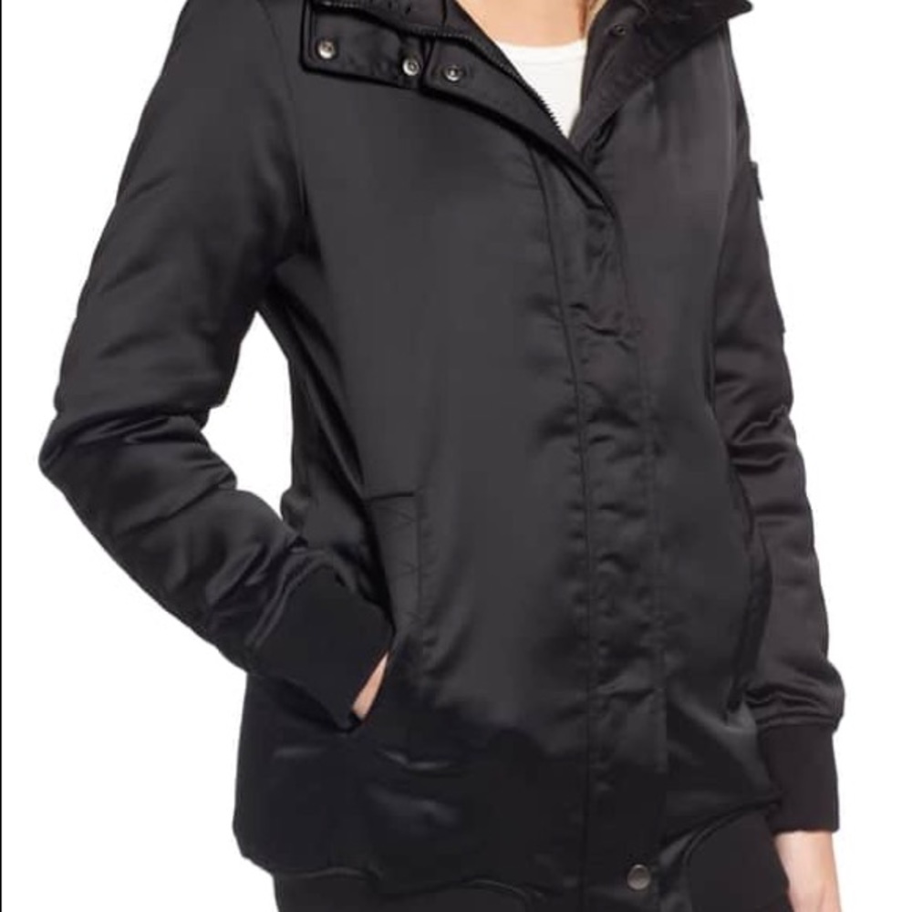 Longline Hooded Bomber Jacket